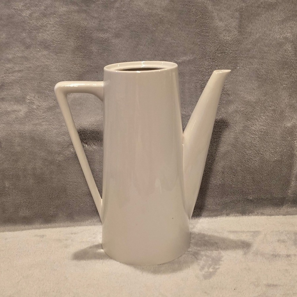 Harmony House Moonstone 4253 Ironstone Coffee Pot White Mid Century Modern Japan